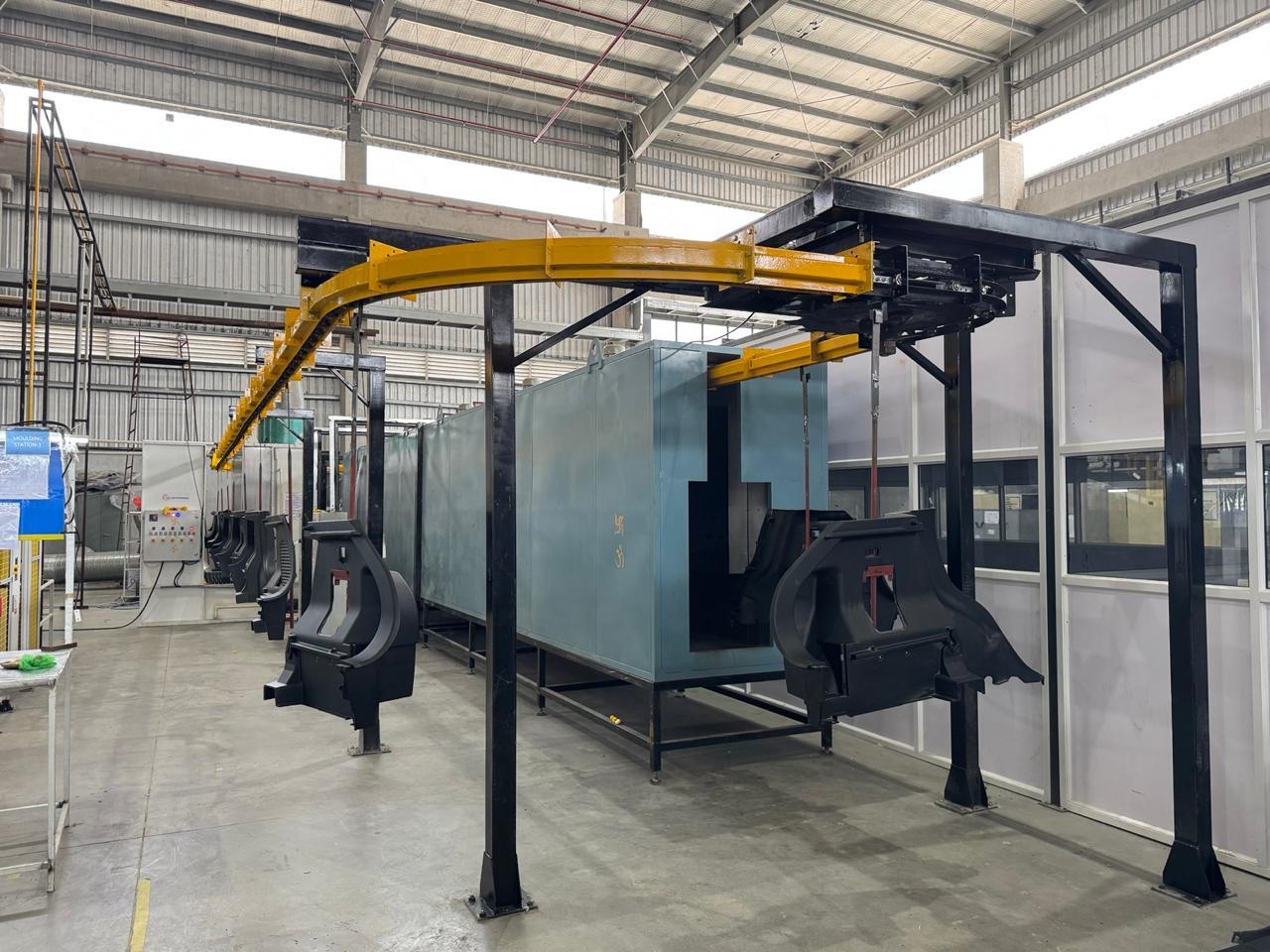 Overhead conveyor paint shop line installed at a client plant